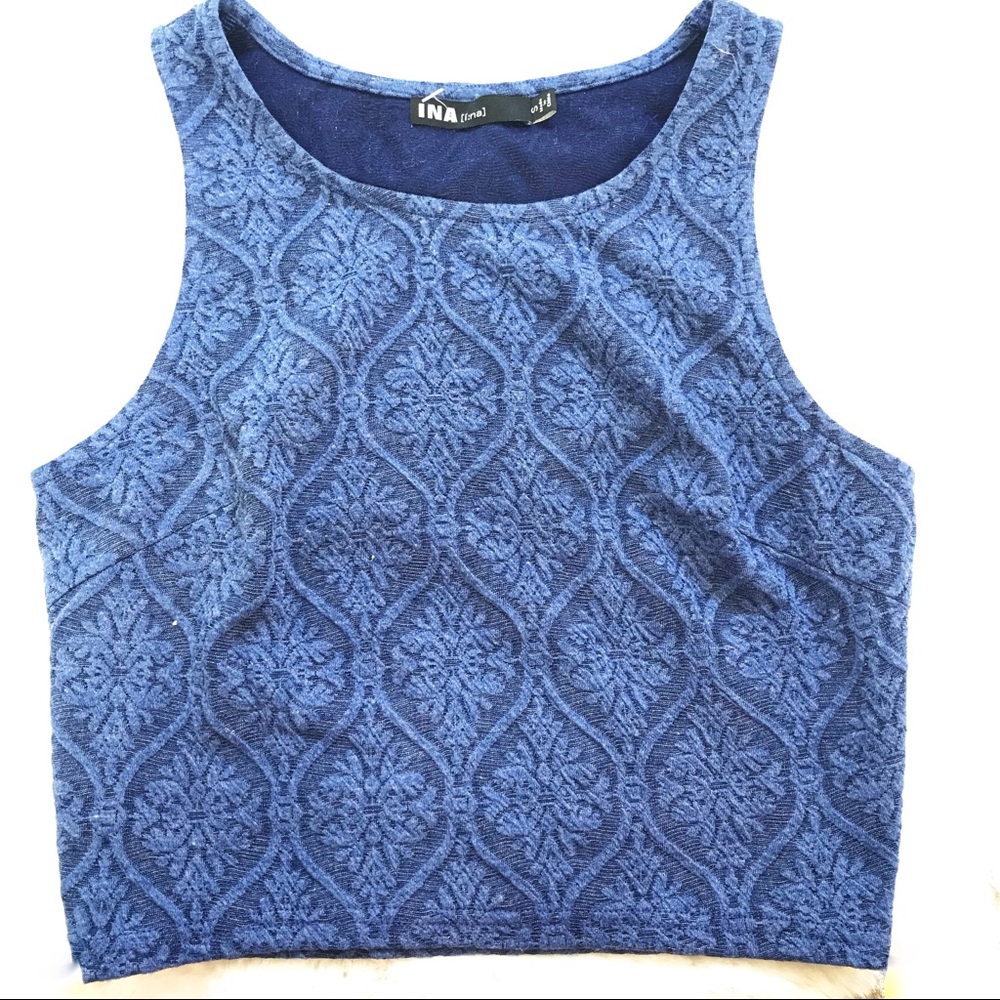 ❗️2/$10 INA Fashion Scalloped Cropped Tank